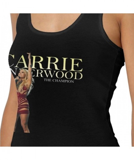 Camisoles & Tanks Carrie Underwood Women Sexy Tank Vest Custom Vest Tshirts Black - Black - C119D44Y4RX
