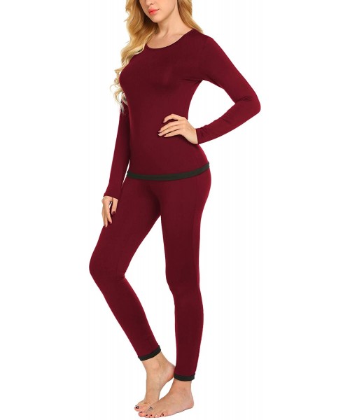 Thermal Underwear Women's Thermal Underwear Sets Micro Fleece Lined Long Johns Base Layer Thermals 2 Pieces Set - Women's - W...