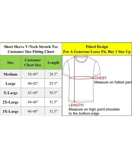 Undershirts Men's Short Sleeve V-Neck Cotton Stretch Tees - Black - Red - CV18WQS90H2