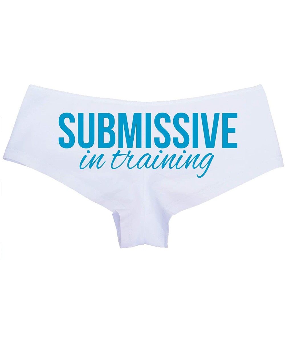 Panties Submissive in Training Sub Slut White Sexy Boyshort DDLG BDSM - Sky Blue - CP18NUSSY86