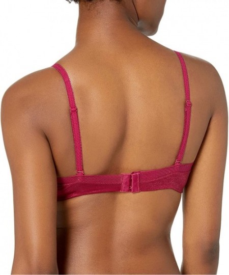 Bras Women's Glossies Sheer Moulded Bra - Everyday Basic Convertible Straps Pink (Paradise Pink) 36D - Berry Burst - CP18LS3Y0Q3