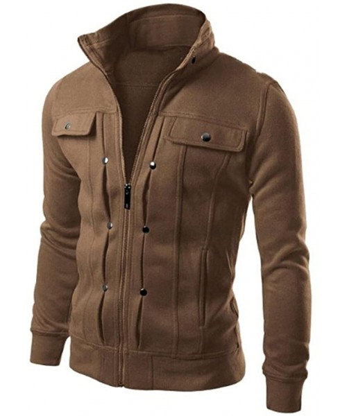 Boxer Briefs Men's Fashion Long Sleeve Coat Outwear Fit Slim Designed Tops Ugly Lapel Cardigan Jacket - ❤coffee ❤ - CX18M0C4X2R