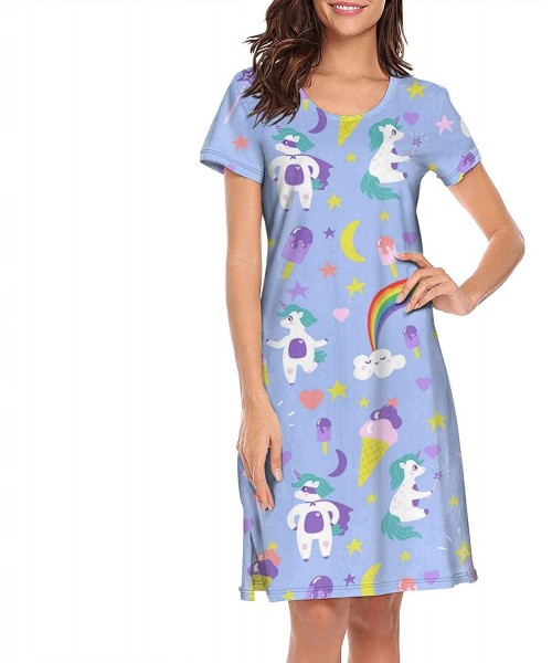 Nightgowns & Sleepshirts Womens Girls Lingerie Sleepwear Round Pattern Chemises Nightgown Lounge Pajama Dress Home Service Ni...