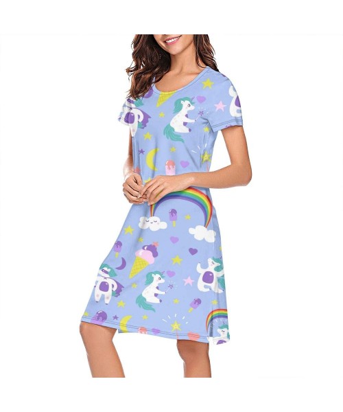Nightgowns & Sleepshirts Womens Girls Lingerie Sleepwear Round Pattern Chemises Nightgown Lounge Pajama Dress Home Service Ni...