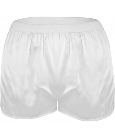Boxers Men's Silk Satin Causal Gym Sports Exercise Loose Boxer Shorts Summer Swim Trunks Hot Pants - Ivory - CW18KQMZZL0