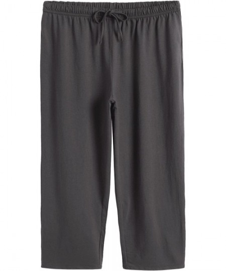 Sets Women's Cotton Pajamas Set Tops and Capri Pants Sleepwear - Gray - CJ18G3NSHT5