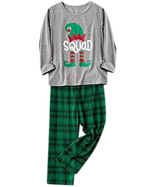 Sleep Sets Family Christmas Pajamas PJ Sets Plaid Deer Elk Tee and Pants Loungewear Sleepwear Home Set Tracksuit - B06-gray G...