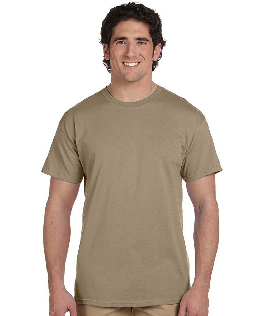 Undershirts Heavy Cotton T-Shirt- Khaki- S (Pack of 2) - CO11ZHCK3YL