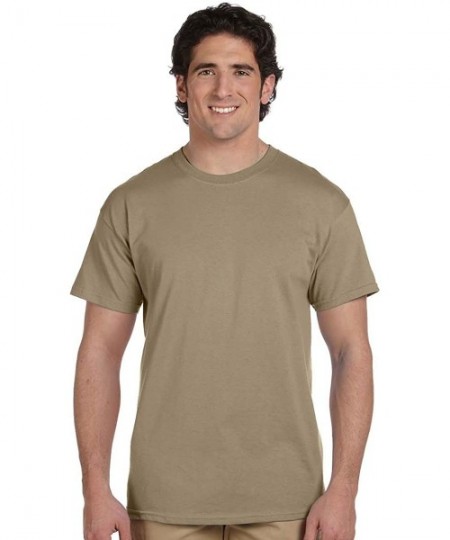 Undershirts Heavy Cotton T-Shirt- Khaki- S (Pack of 2) - CO11ZHCK3YL