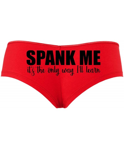 Panties Spank Me Its The Only Way I Will Learn I'll Red Boyshort BDSM - Black - CH18SW33L6Q