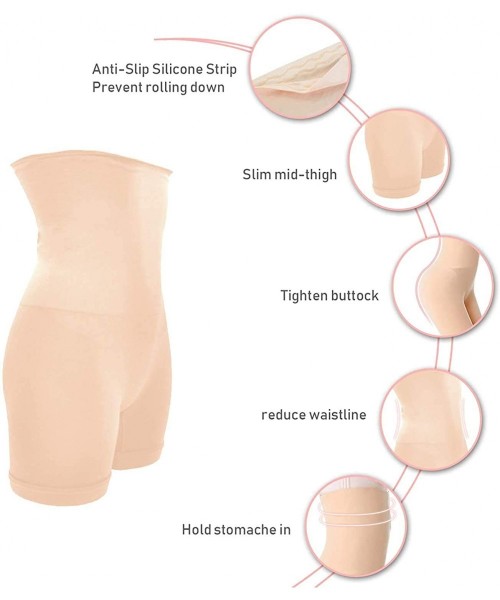 Shapewear High Waisted Panty Shapewear Tummy Control Body Shaper Shorts Bodysuit for Women Small to Plus Size - Beige - CX192...
