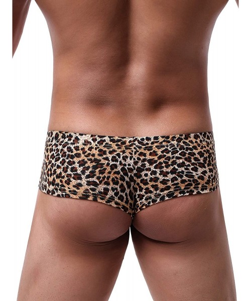G-Strings & Thongs Men's Leopard Cheeky Boxer Briefs Sexy Mini Cheek Thong Underwear Low Rise Brazilian Back Mens Under Panti...
