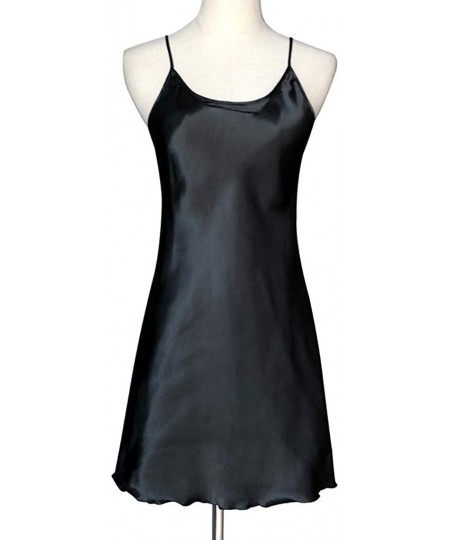 Sets Cami Nightgowns for Women Basic Camisole Mini Sleepdress Chemise Babydoll Nightdress Nighties - A-black - CQ1993SQSE2