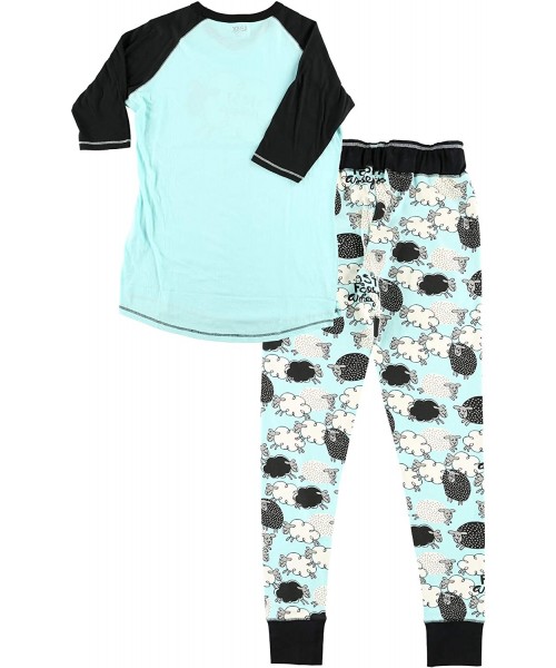 Sets Women's Soft Casual Pajama Leggings and Tall Tee Sets with Cute Fun Prints - Fast Asheep Pajama Set - CH18EG00QLG