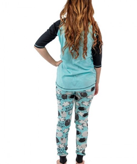 Sets Women's Soft Casual Pajama Leggings and Tall Tee Sets with Cute Fun Prints - Fast Asheep Pajama Set - CH18EG00QLG