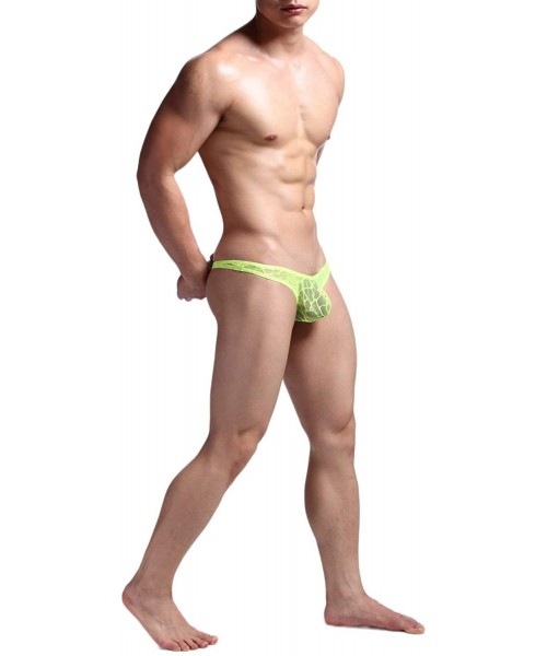 Briefs Men's Sexy T-Back Underwear Briefs Transparent Briefs - Fluorescence - CM18AK4CUKD