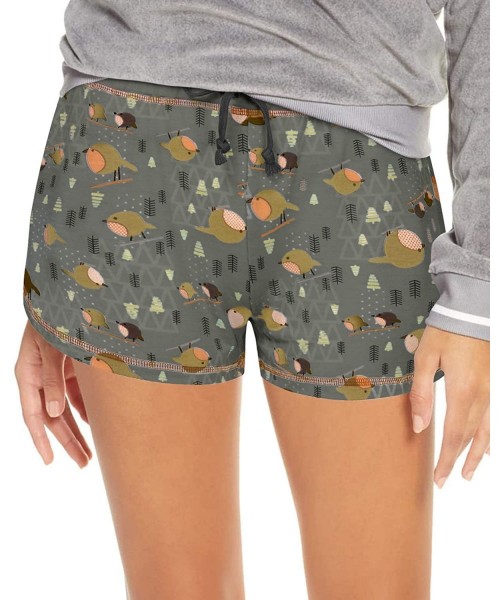 Bottoms Pajama Shorts for Women Cute Bird Print Sleep Shorts Summer Sleepwear Shorts Casual Lounge Shorts - Bird-grey - CC19C...