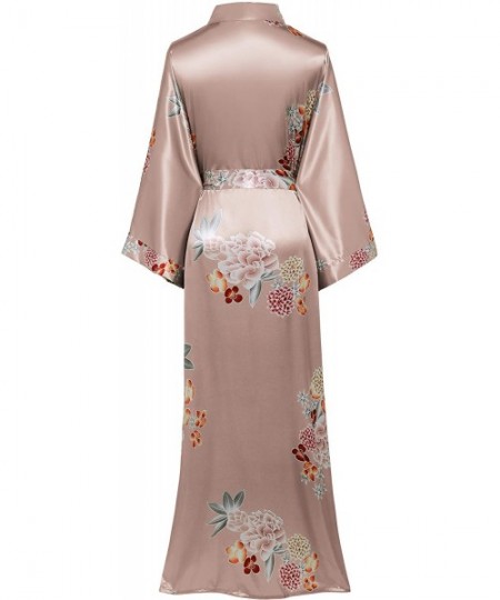 Robes Long Print Kimono Robe Blouse Kimono Cover Up Loose Cardigan Top Outwear - Khaki - CT190HOK25L