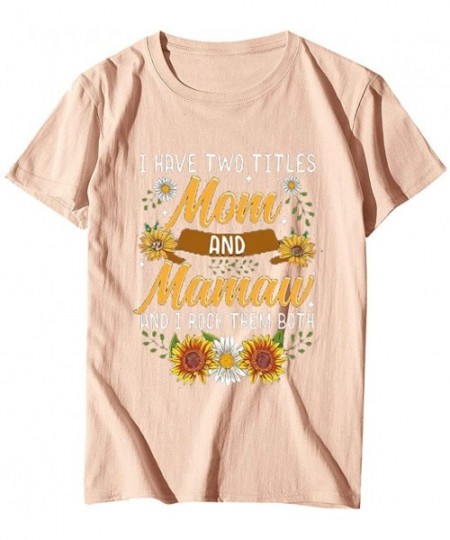 Nightgowns & Sleepshirts Mother's Day Women's Large Size Summer Letter Printing Short Sleeve Round Neck T-Shirt Top Vest - M-...