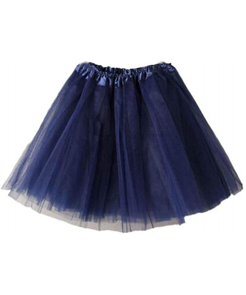 Slips Petticoat Skirt Women's 1950s Vintage Tutu Dance Half Slip Skirt Prom Party Cocktail Bridesmaid Dress - Navy - C0194A40ZW2