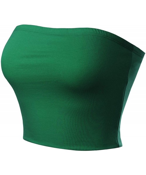 Camisoles & Tanks Women's Causal Strapless Cute Basic Solid SexyTube Top - Green - CF18OOD25SR