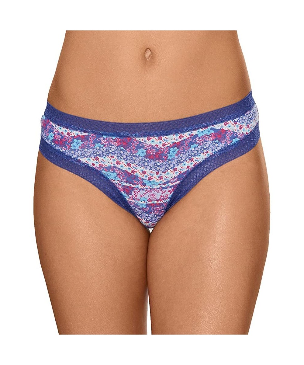 Panties Intimates Women's Riley Thong - Bali Blue Floral - C617WZ6Z5RD