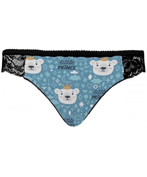 Thermal Underwear Women's Underwear Lace Bikini Panties Comfy Lace Brief Polar Bear and Golden Crown - Multi 1 - CD19E7O45Q4