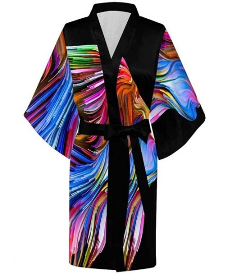 Robes Custom Colored Beautiful Face Women Kimono Robes Beach Cover Up for Parties Wedding (XS-2XL) - Multi 1 - C5194USI9WK