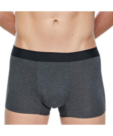 Trunks Men's 4 Pack Underwear Micro Modal Separate Pouches Trunks with Seamless - B - CS18IGS7R60