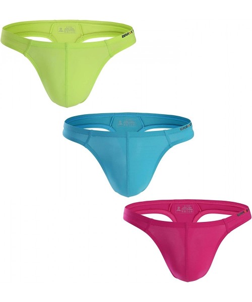 G-Strings & Thongs Contracted Thong Shapewear G-String for Men Sexy Underwear T-Back B1143 - Rose/Yellow/Sky Blue - C112GP3STKZ