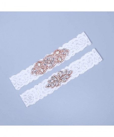 Garters & Garter Belts 2020 Luxury Throw Away and Keep One Lace Wedding Garter Set for Brides - G3 Rose Gold - C618EZ6ANR4
