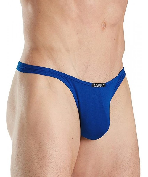 G-Strings & Thongs ED7800 Men's Sexy Thong Erotic Bulge Pouch High Cut Waistline Underwear - Royal Blue - C3123OYC2HJ