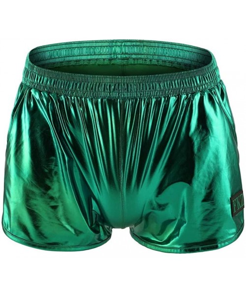 Briefs Arroyo Youth Men's Stage Performance Ice Silk Loose Comfort Boxer - Green - CF192LRGWIG