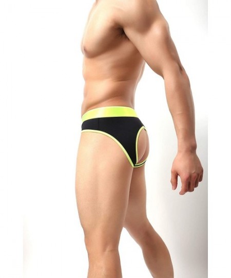 G-Strings & Thongs Hot Men's Thong Underwear- Men's Butt-Flaunting Thong Undie- Mens Underwear Showing Off Bubble Butt - Blac...