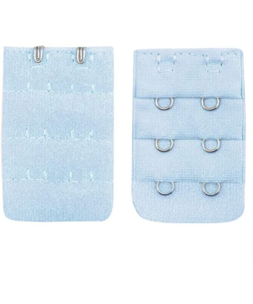 Bras Women Soft Comfortable Bra 2x3 Hooks Extender Strap Adjustable Extension - Blue - CS18YCLNSEC