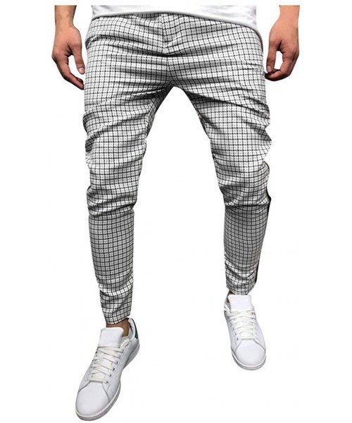 Shapewear Men Striped Splicing Overalls Casual Pocket Sport Work Stretch Twill Drop Crotch Jogger Pant Casual Trouser Pants -...