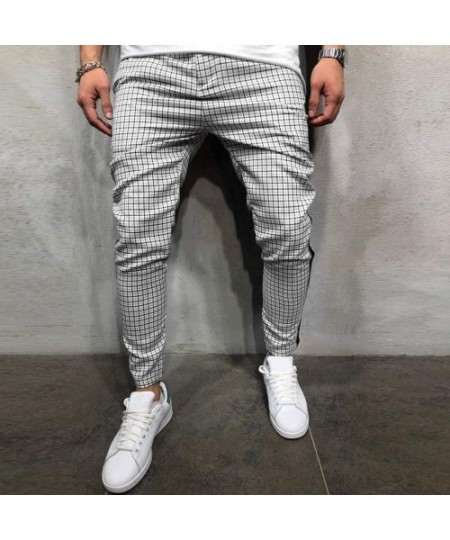 Shapewear Men Striped Splicing Overalls Casual Pocket Sport Work Stretch Twill Drop Crotch Jogger Pant Casual Trouser Pants -...