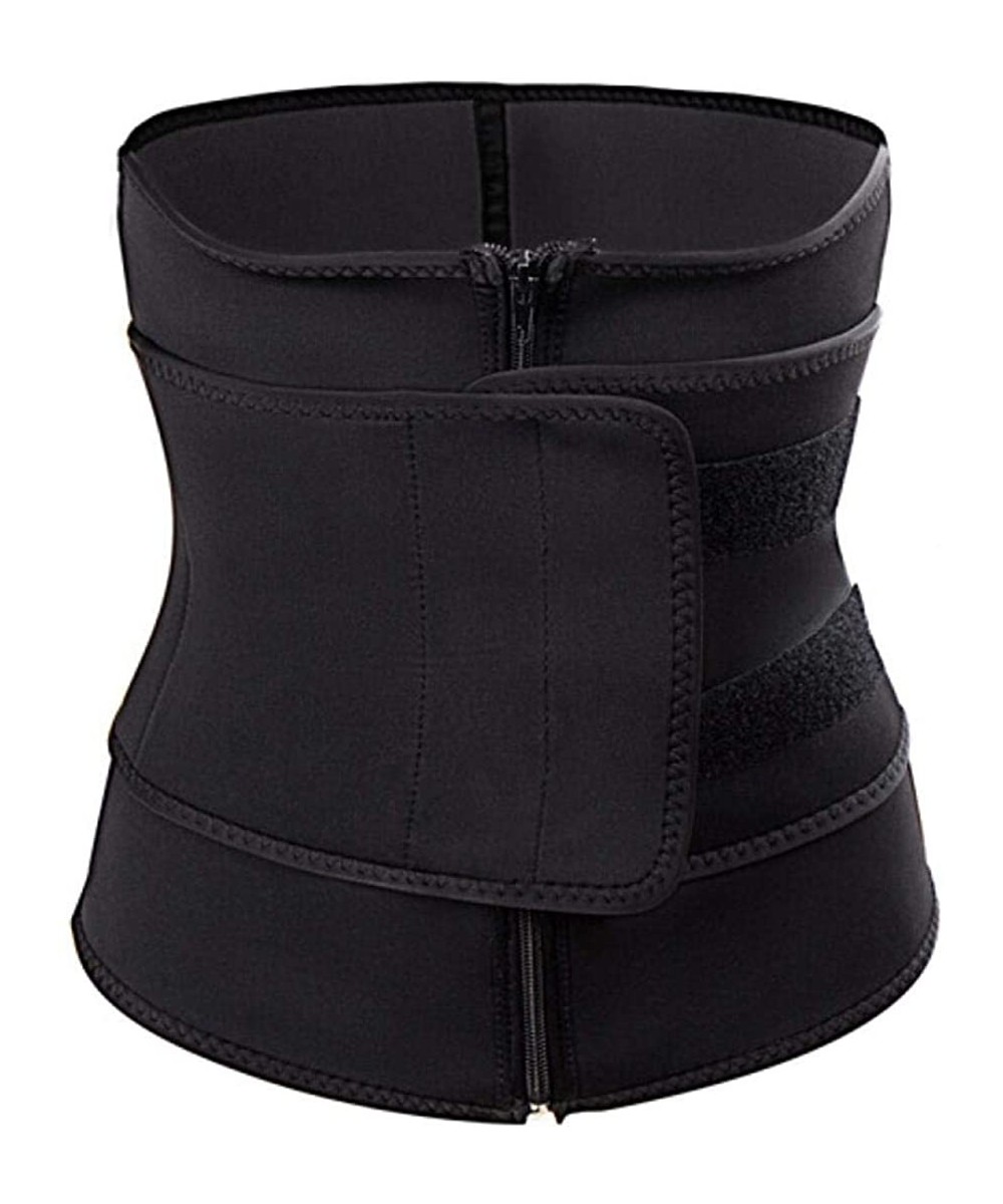 Shapewear Unisex Waist Trainer Corset-Women Men Body Shaping Zipper Abdomen Belt Sports Belt Waist Cinchers - Black - CH198N9...