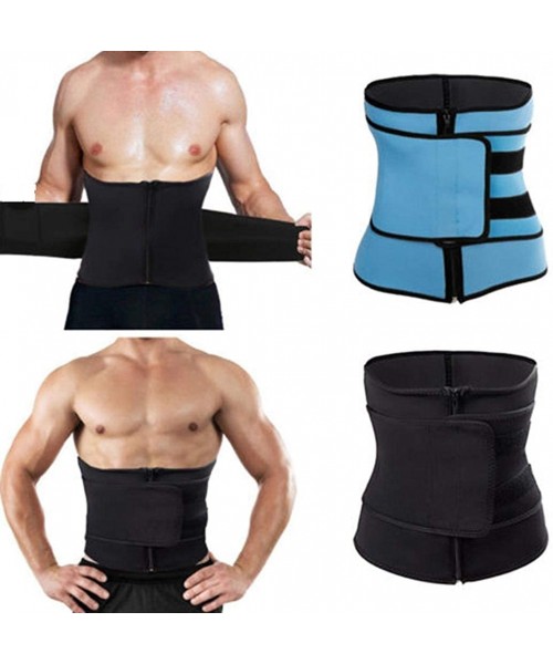 Shapewear Unisex Waist Trainer Corset-Women Men Body Shaping Zipper Abdomen Belt Sports Belt Waist Cinchers - Black - CH198N9...