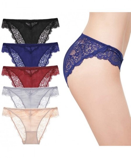 Panties Womes Lace Underwear Panties Sexy Soft SeamlessTrim Briefs Hipster Panties for Ladies - 5 Color Multipack a - CO18M98...