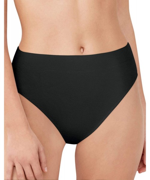 Panties Women's Incredibly Soft Hi-Cut Panty - Black - CI18QGWNNEQ