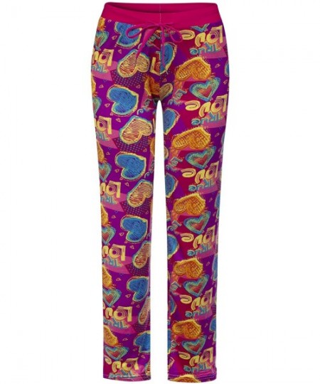 Bottoms Women's Soft Lightweight Printed Pajama Bottom Pants - Fuchsia Heart - C519DT6AX4Q