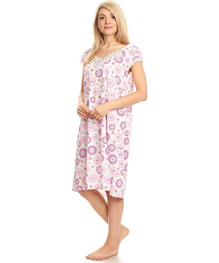 Nightgowns & Sleepshirts Women's Soft and Comfy Nightgown Printed Pajama Night Dress (Also in Plus) - Green - C418SSMQ9WD
