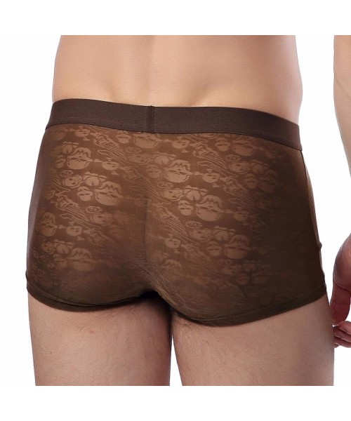 Boxer Briefs Man Boxer-ZYooh Sexy Soft Bamboo Fiber Modal Pants Underwear Underpant (Coffee- XL) - Coffee - CK188A4KGEL