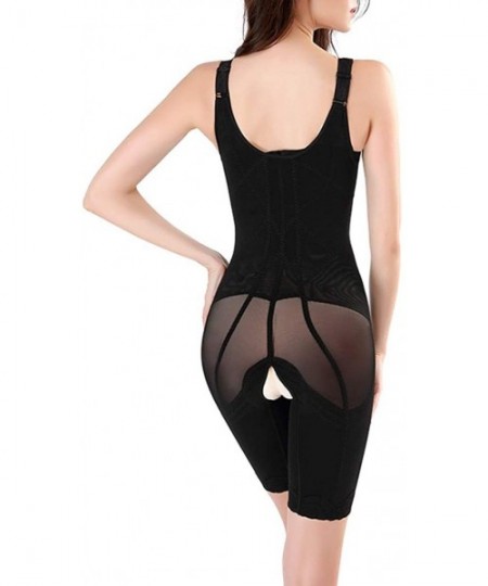 Shapewear Women's Open Bust Body Shaper Tummy Control Shapewear Breathable Thigh Slimmer Cincher Bodysuit - Black - C818TLTR4NW