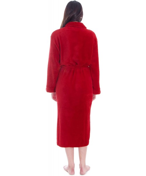 Robes Women's Luxuriously Cozy Plush Bath Robe - Red_1 - CW18RS930HI