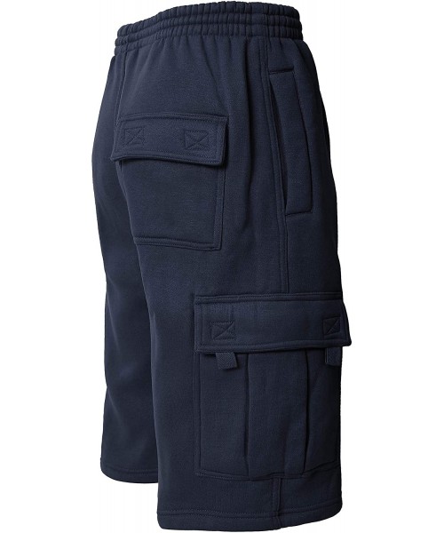 Sleep Bottoms Men Premium Cargo Sweat Shorts & Sweatpants Loose Comfort Fit M-5XL - 1rd02_navy - CL18N7A43N5