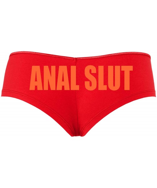 Panties Anal Slut Boyshort Underwear Sexy Flirty Panties Rude Panties - Orange - CQ18STGTAD7