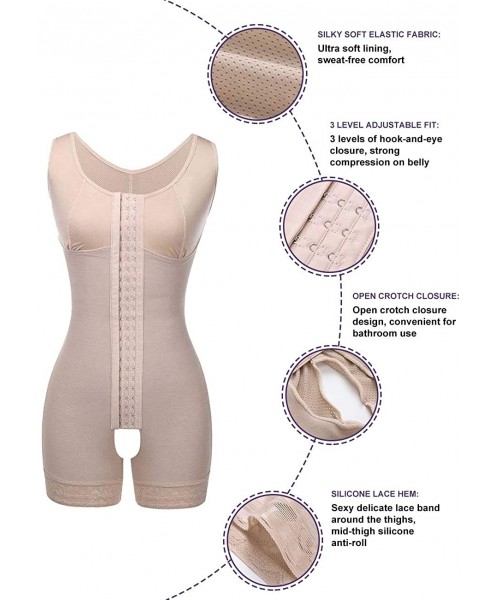 Shapewear Women's Plus Size Full Body Shaper Fajas Compression Shapewear Tummy Control Butt Lifter(S-6XL) - Beige - CW198DEN647