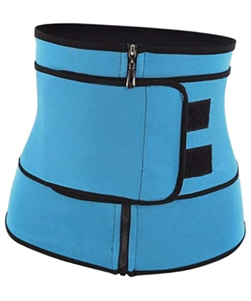 Shapewear Waist Trainer Belt for Women- Neoprene Corset Cincher Trimmer Belt Body Shaper Shapewear - Blue - CL199ID3K49